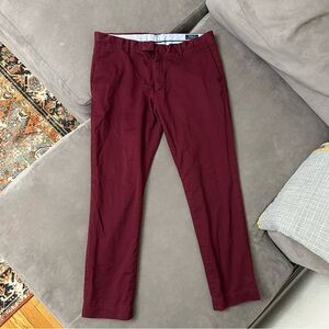 Polo Ralph Lauren Stretch Slim Fit Chino Pants Men's 36x30 (tag 36x32) Maroon